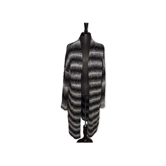 Sonoma Black & Gray Long Open Front Cardigan Size XL - Picture 1 of 9